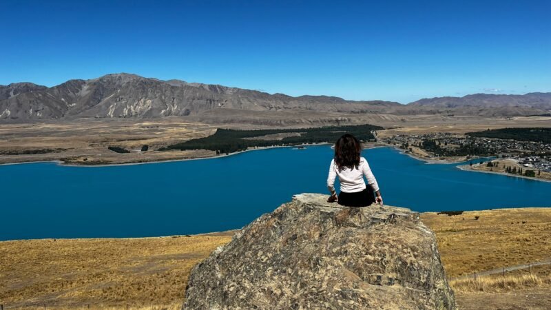 Blick auf den Lake Tekapo vom Mount John